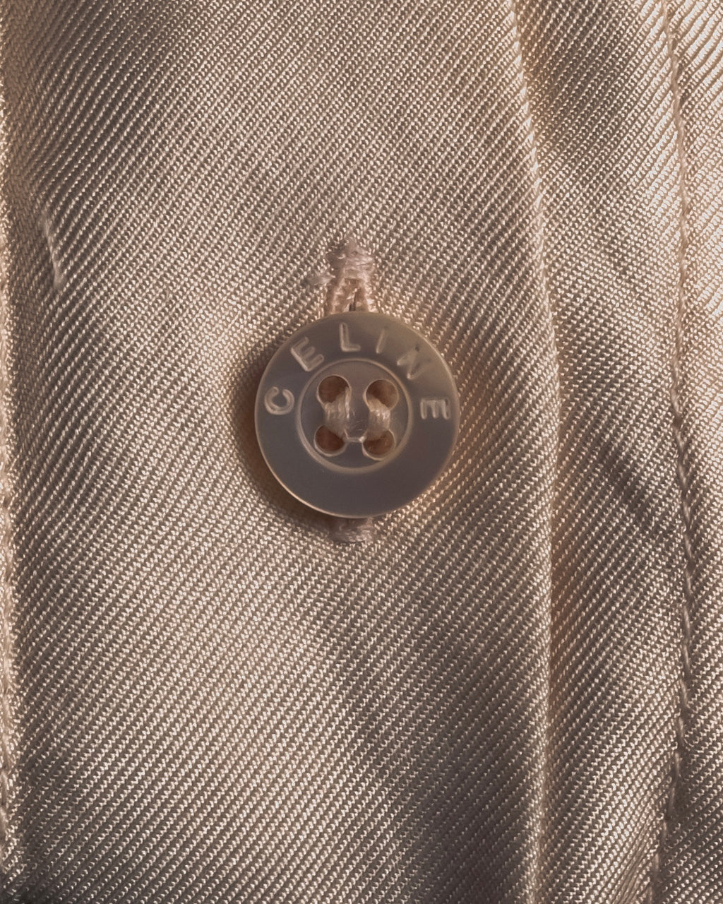 "CELINE" 00’s Piped ruffle silk blouse