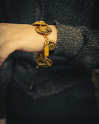 -SPECIAL- “Yves Saint Laurent” 80’s-90’s Hammered gold coin link bracelet