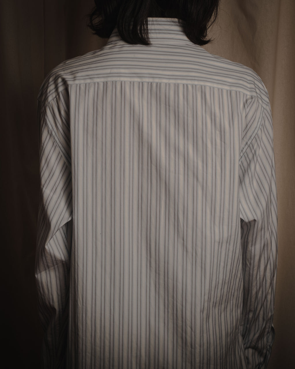 "GUCCI" Striped spread collar shirt with contrast cuffs