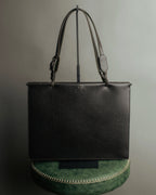 “GUCCI” 90’s structured box leather handbag