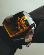 "Vintage" Sculptural amber tone statement bracelet