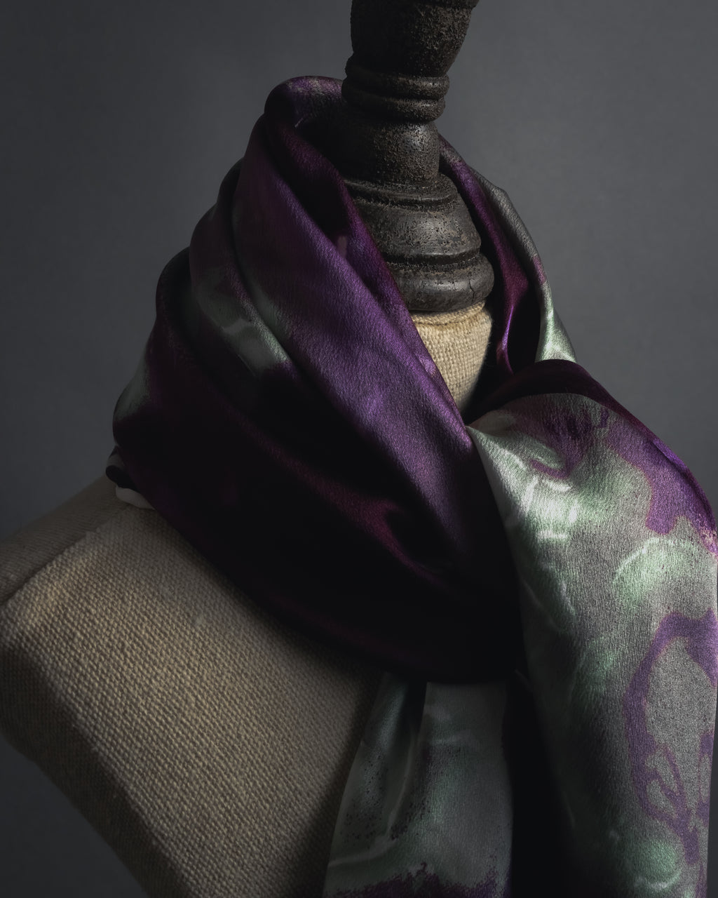 "Christian Dior" Abstract floral marbled print scarf