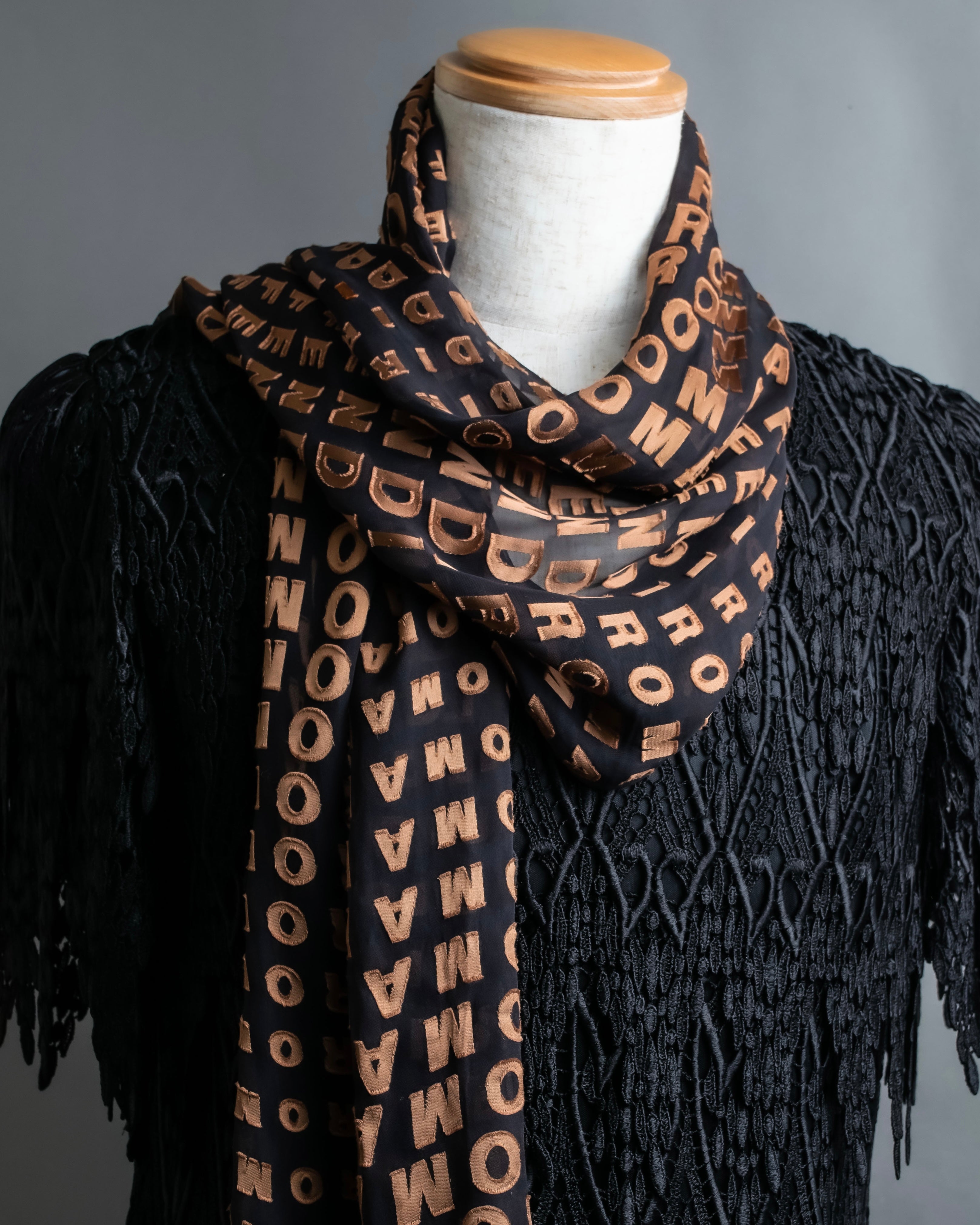 “FENDI” Silk blended logo scarf