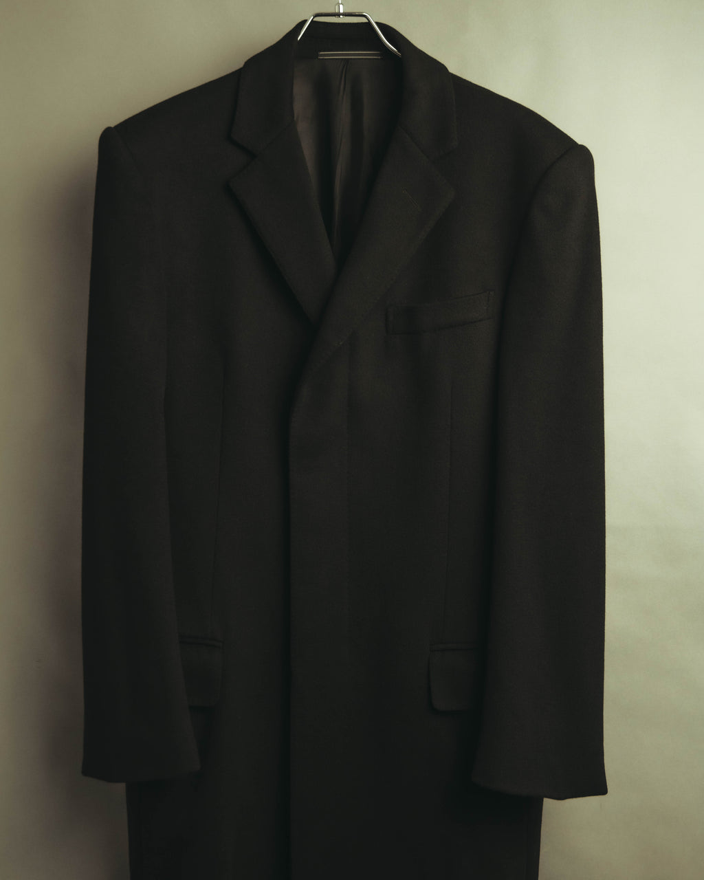 –SPECIAL– “GUCCI” 90’s Tom Ford era concealed-front wool long chester coat