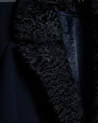 -SPECIAL- "CARUSO"
 Fur collar design belted melton coat