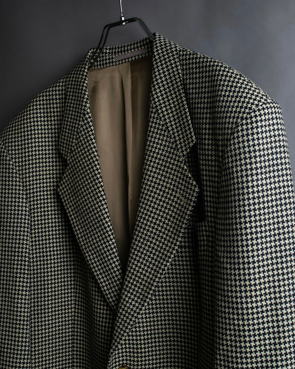 "HUGO BOSS" Houndstooth structured shoulder line tailored jacket