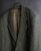 "HUGO BOSS" Houndstooth structured shoulder line tailored jacket