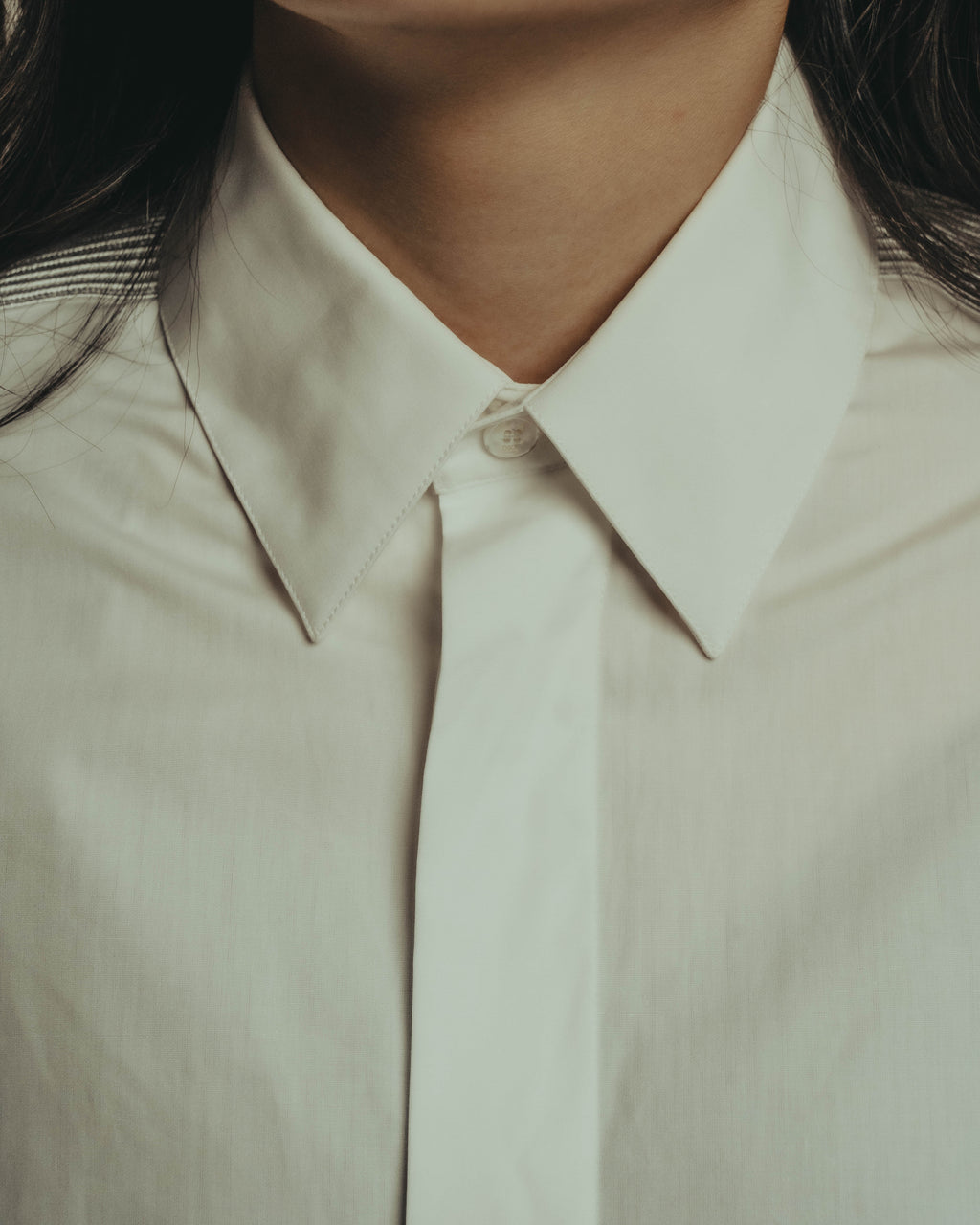 -SPECIAL- "Dior" 10's-20's Sculptural cord embellished concealed placket long sleeve dress shirt