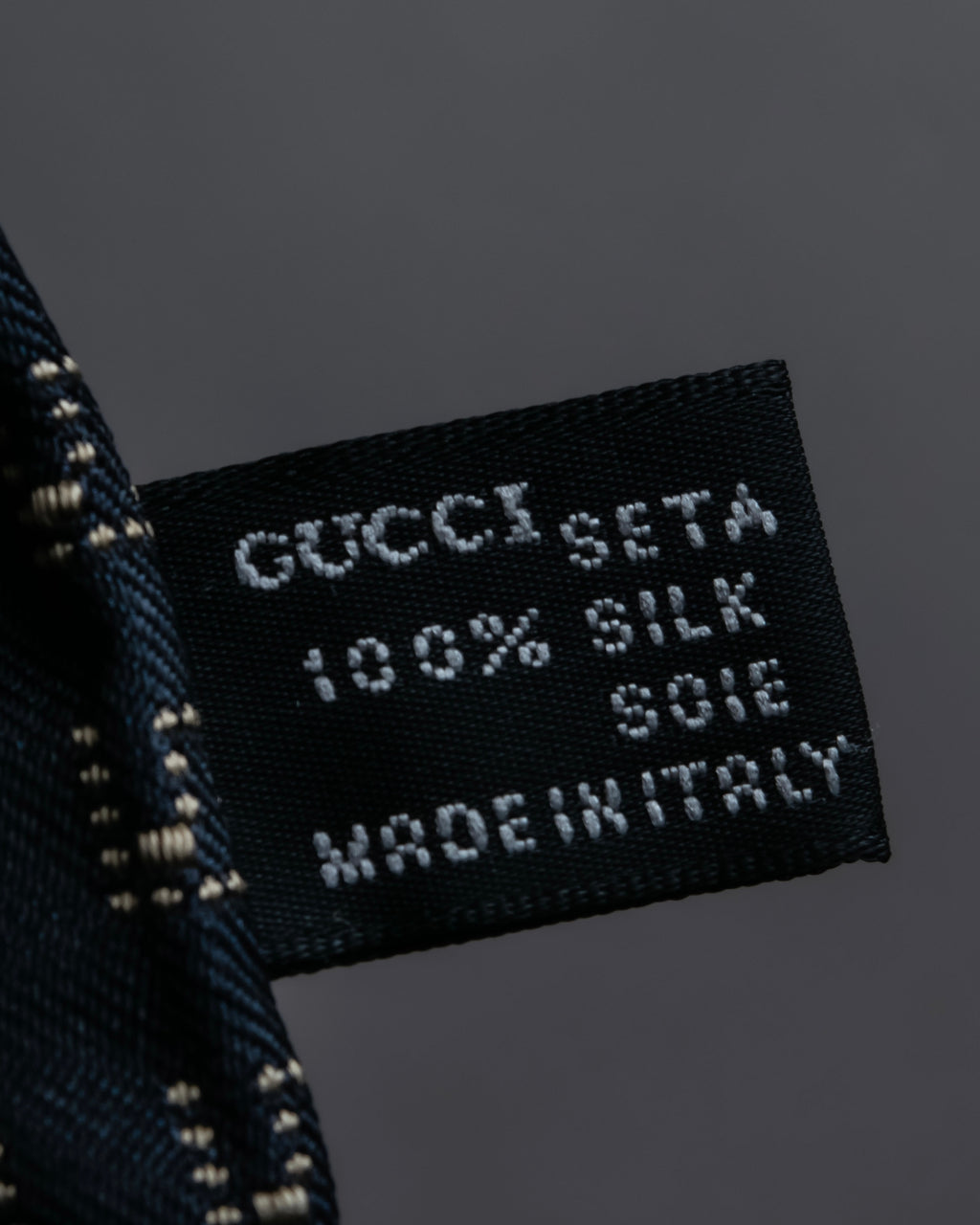 "GUCCI" G motif pattern silk necktie