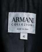 "ARMANI COLLEZIONI" Satin switch design knit tailored jacket