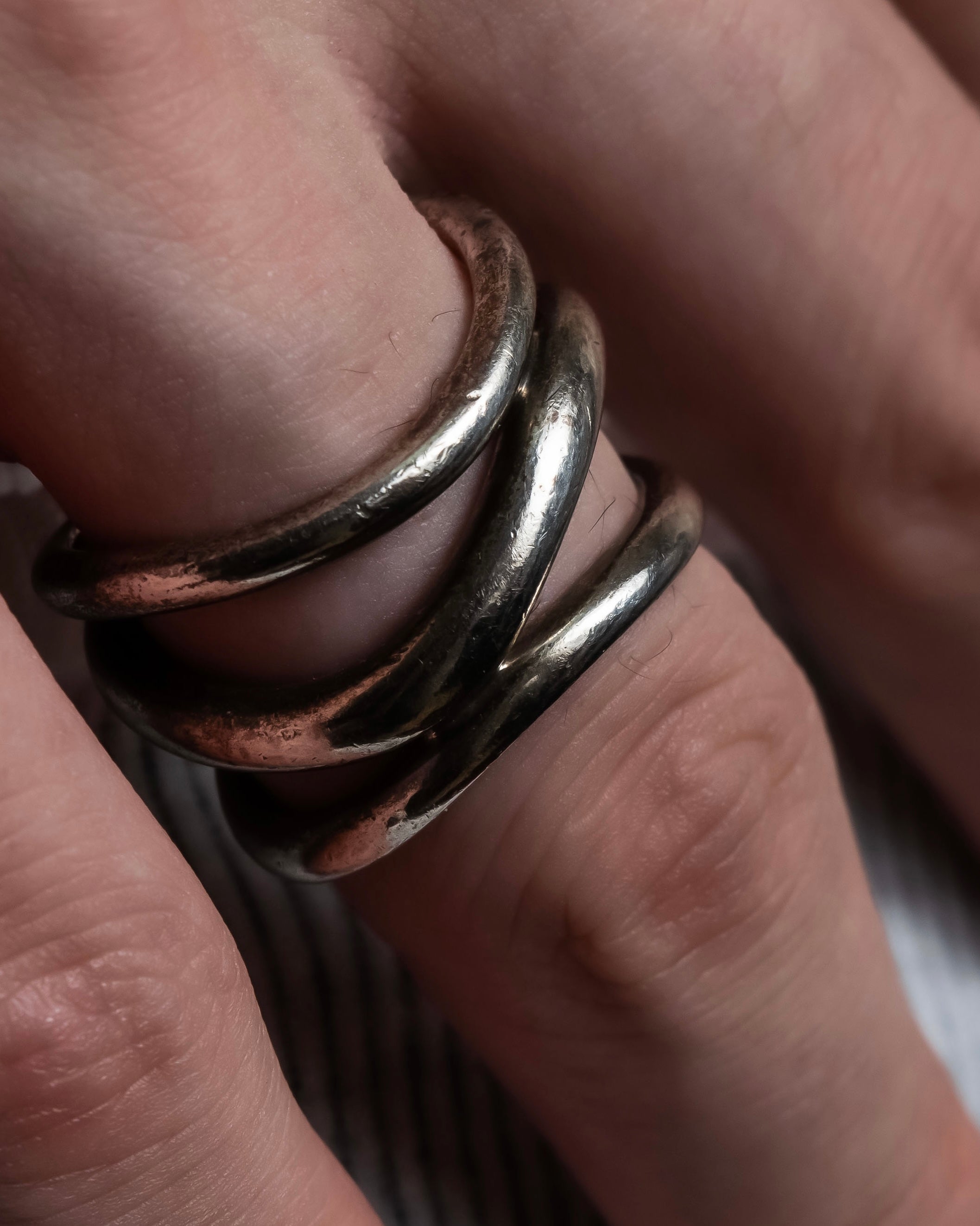 "agete" Three curves organic design silver925 ring