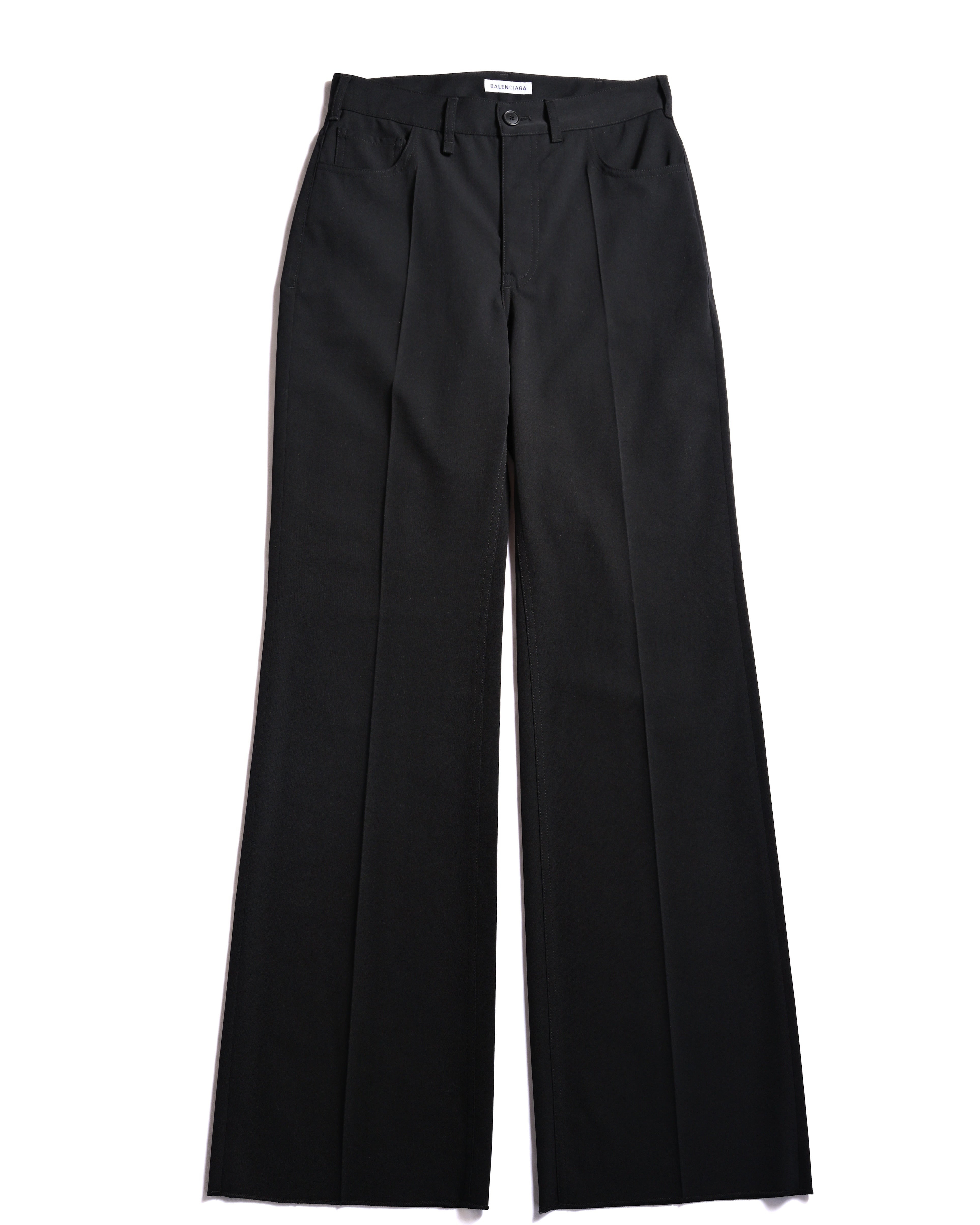 BALENCIAGA 黒 フレアスラックス BALENCIAGA/ 2021 Beautiful Flare Silhouette Center Crease Trousers