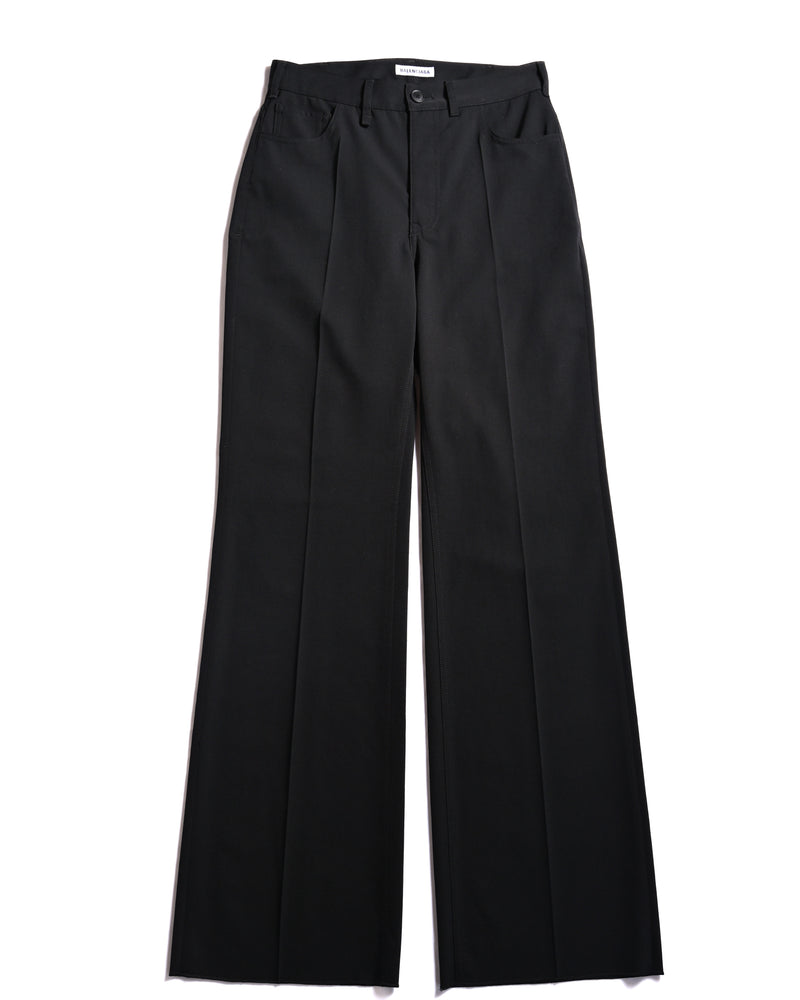 BALENCIAGA/ 2021 Beautiful Flare Silhouette Center Crease Trousers Black