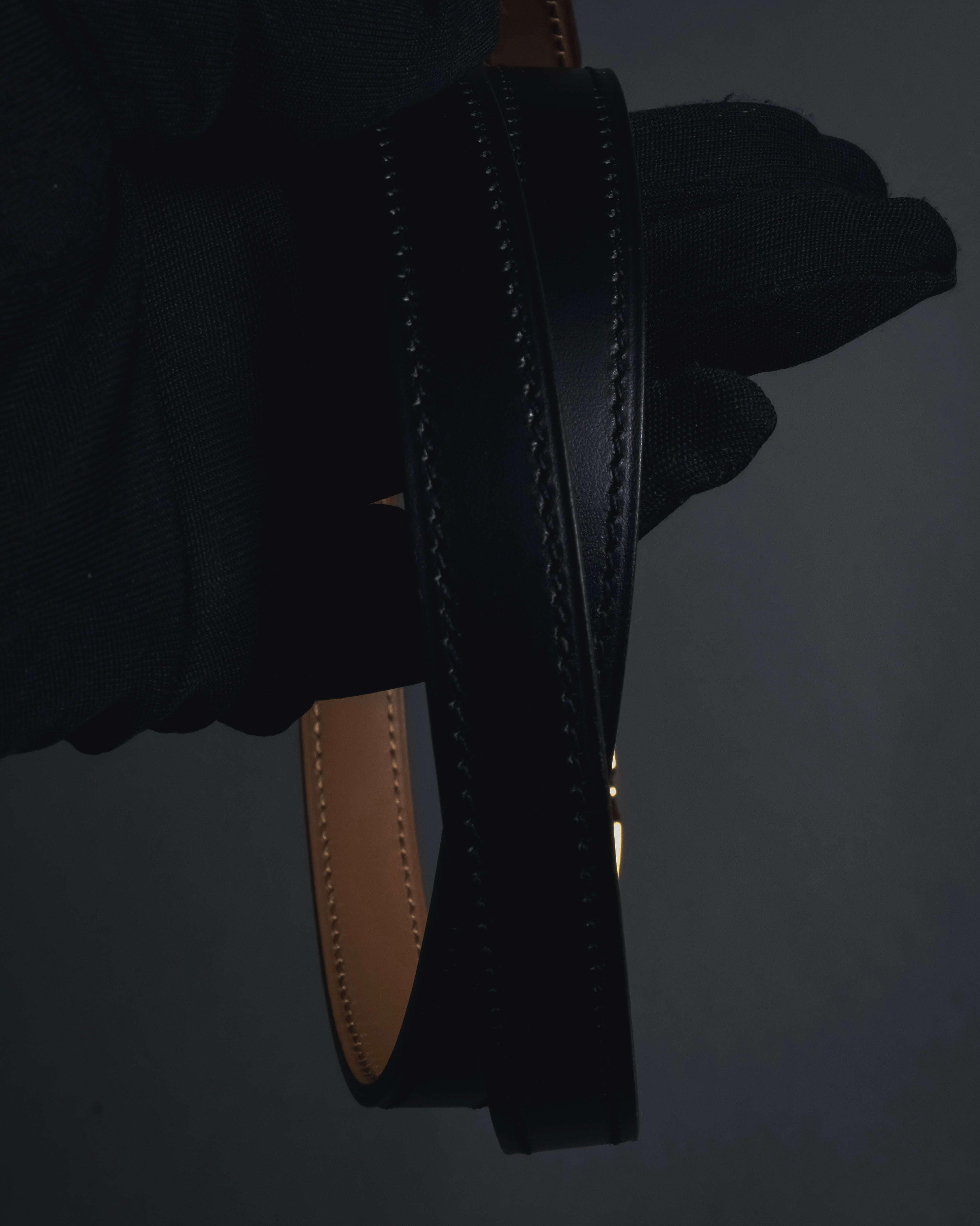 "HERMES" Chaine d'Ancre motif buckle leather belt