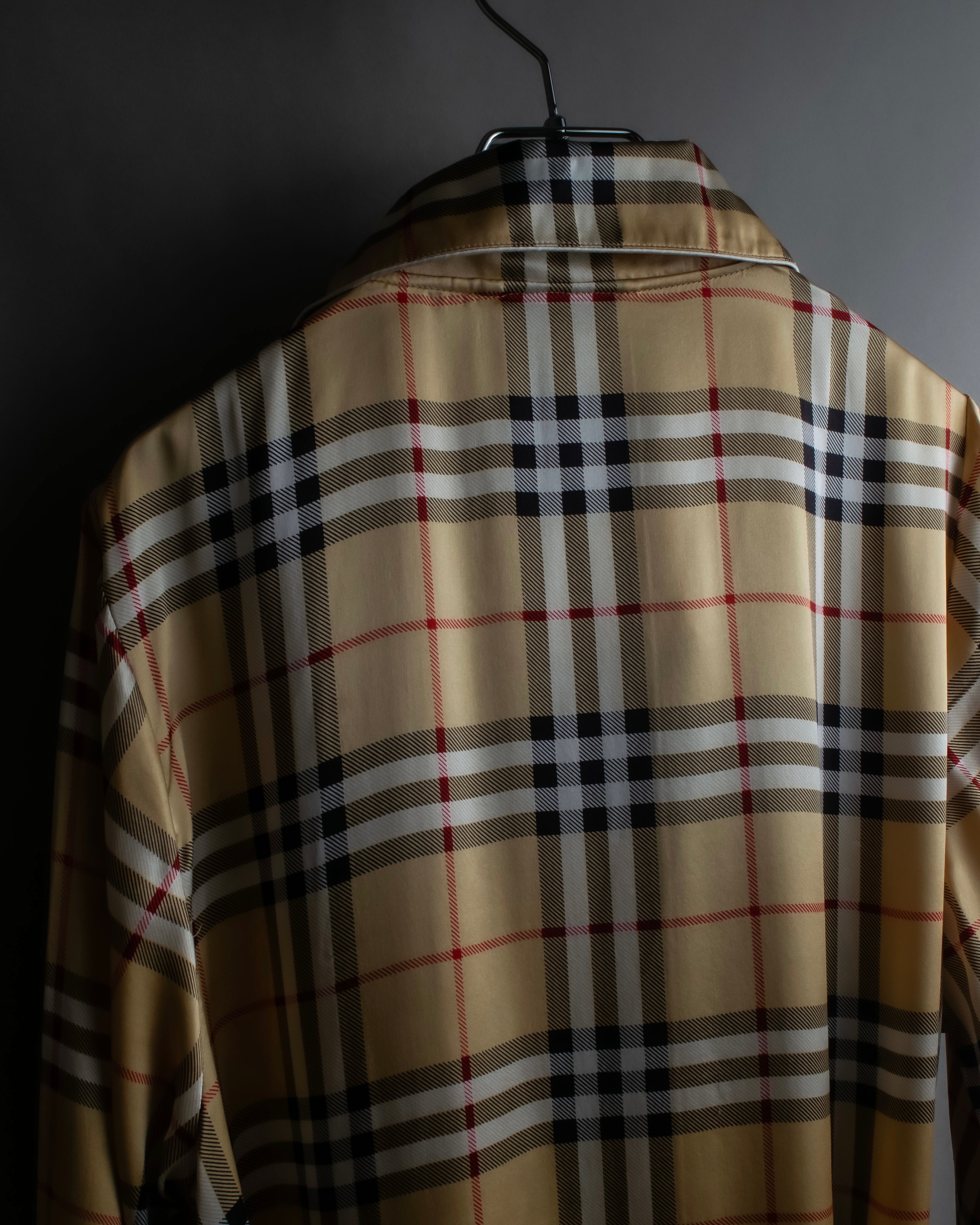 "BURBERRYS" Nova check maxi length silk gown coat