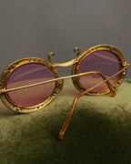 "Christian Dior" 70's-80's Vintage ornate jewel-embellished round sunglasses