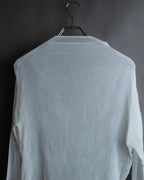 "ISSEY MIYAKE" High neck pleated sheer pullover