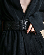 "BOTTEGA VENETA" Intrecciato style wide leather belt