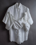 "MM6 MAISON MARGIELA" 20SS Frilled overlay cotton hybrid shirt