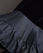 "CELINE" Pleated satin hem velvet flare skirt