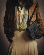 -SPECIAL- “CELINE“ 00’s-10’s Ostrich embossed leather shoulder bag