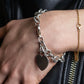 "Tiffany&Co" Heart motif sterling silver chain bracelet