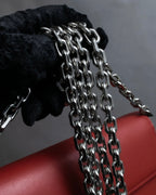 "KENZO" K motif design chain shoulder wallet bag