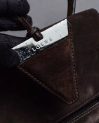 "LOEWE" Textured suede panel barcelona shoulder bag