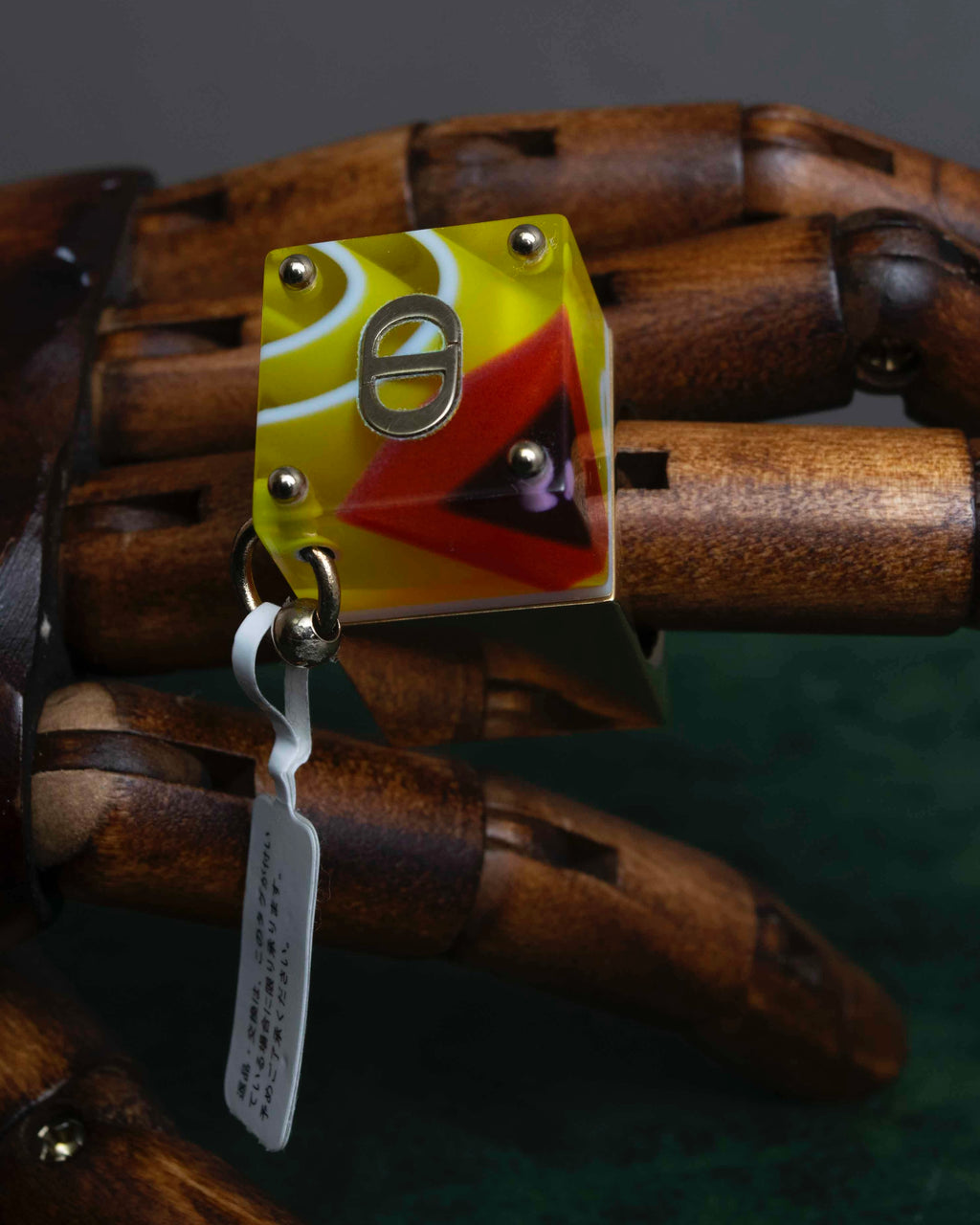 "Dior" Resin abstract pattern top gold ring