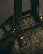 -SPECIAL- “YVES SAINT LAURENT” 00’s-10’s Ostrich leather top handle satchel