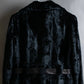 "EMPORIO ARMANI"  Leather belted design velour mid length gown coat