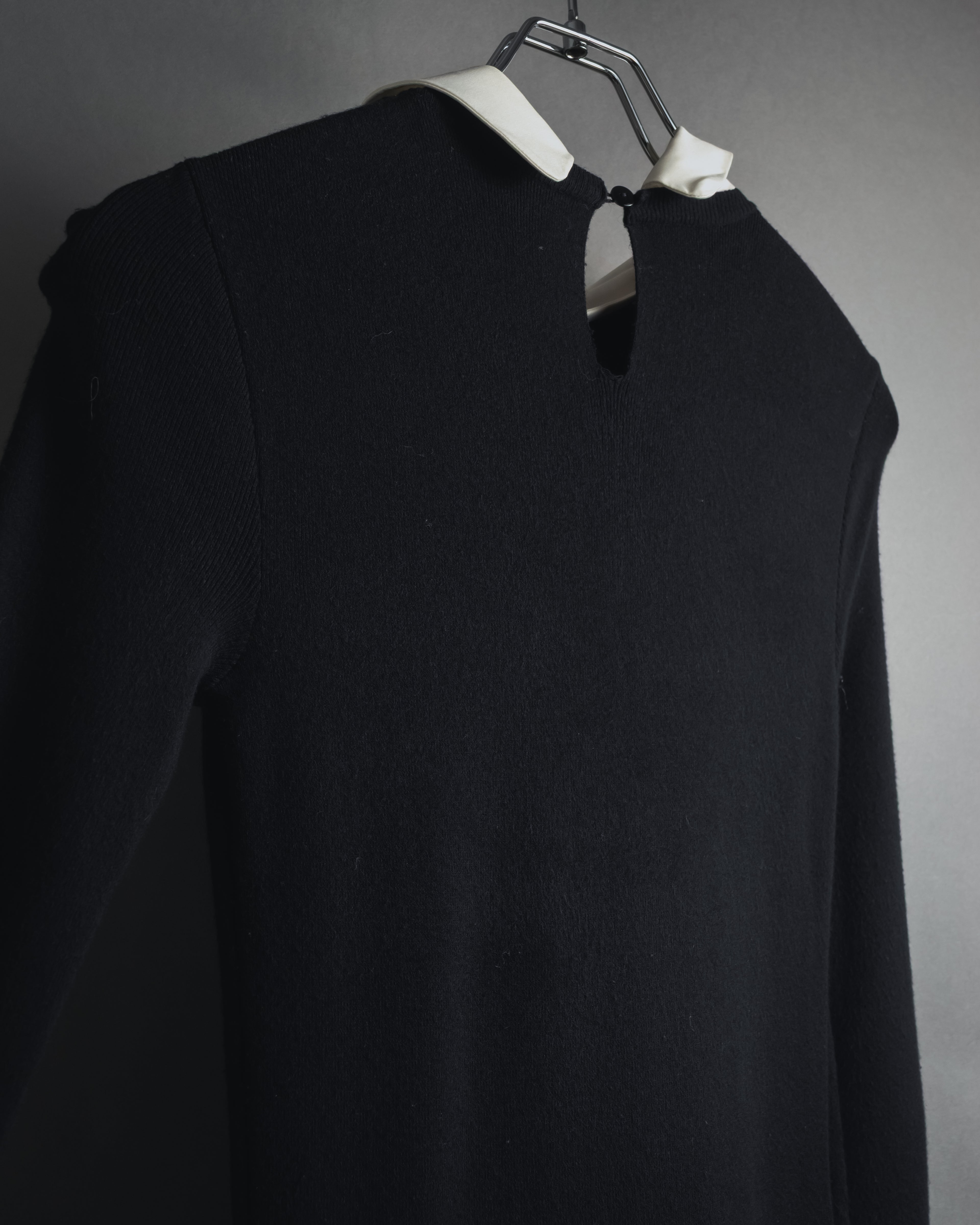 "RED VALENTINO" Lace bib knit tunic dress