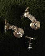 “Georg Jensen” 70’s Sterling silver round cufflinks