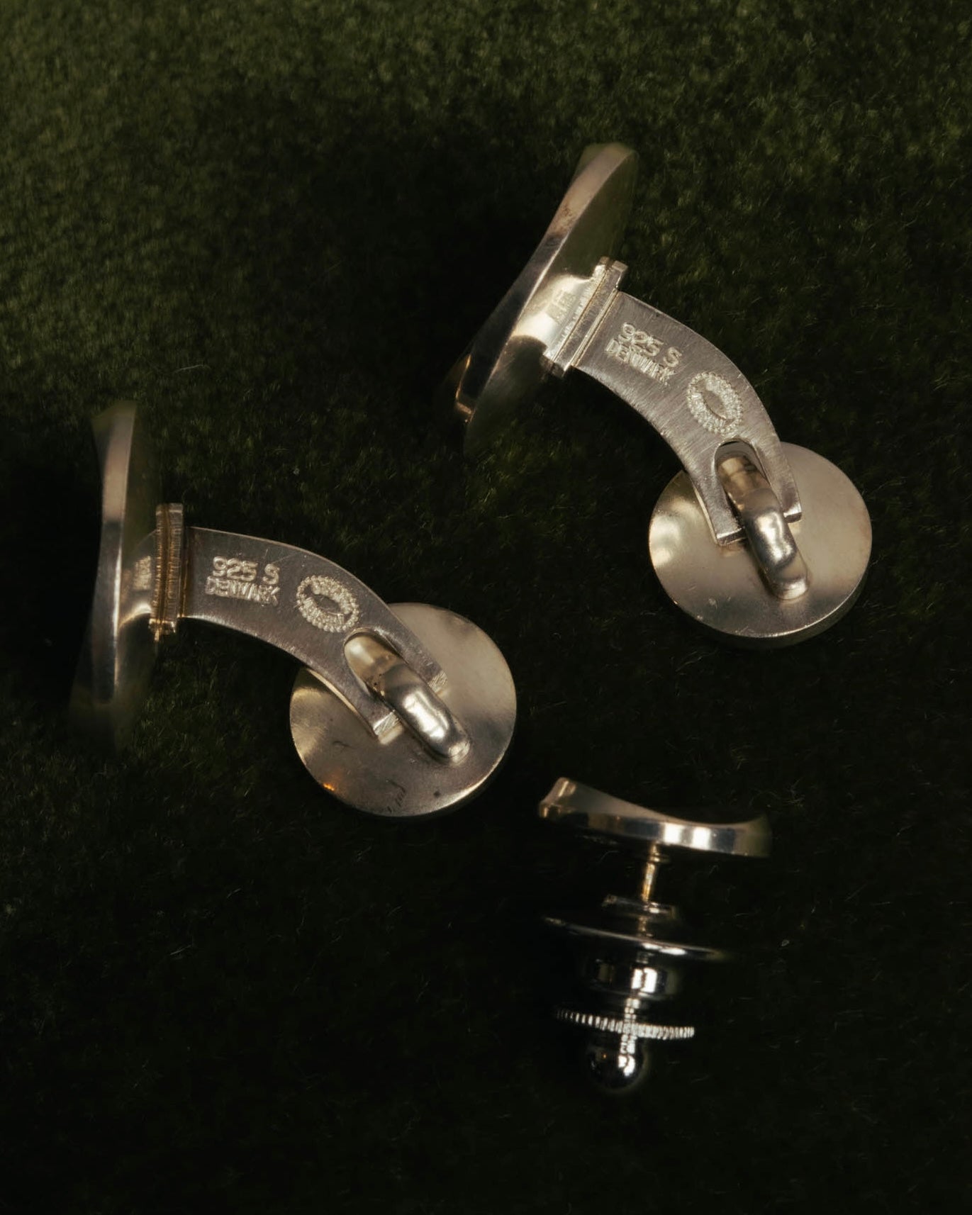 “Georg Jensen” 70’s Sterling silver round cufflinks