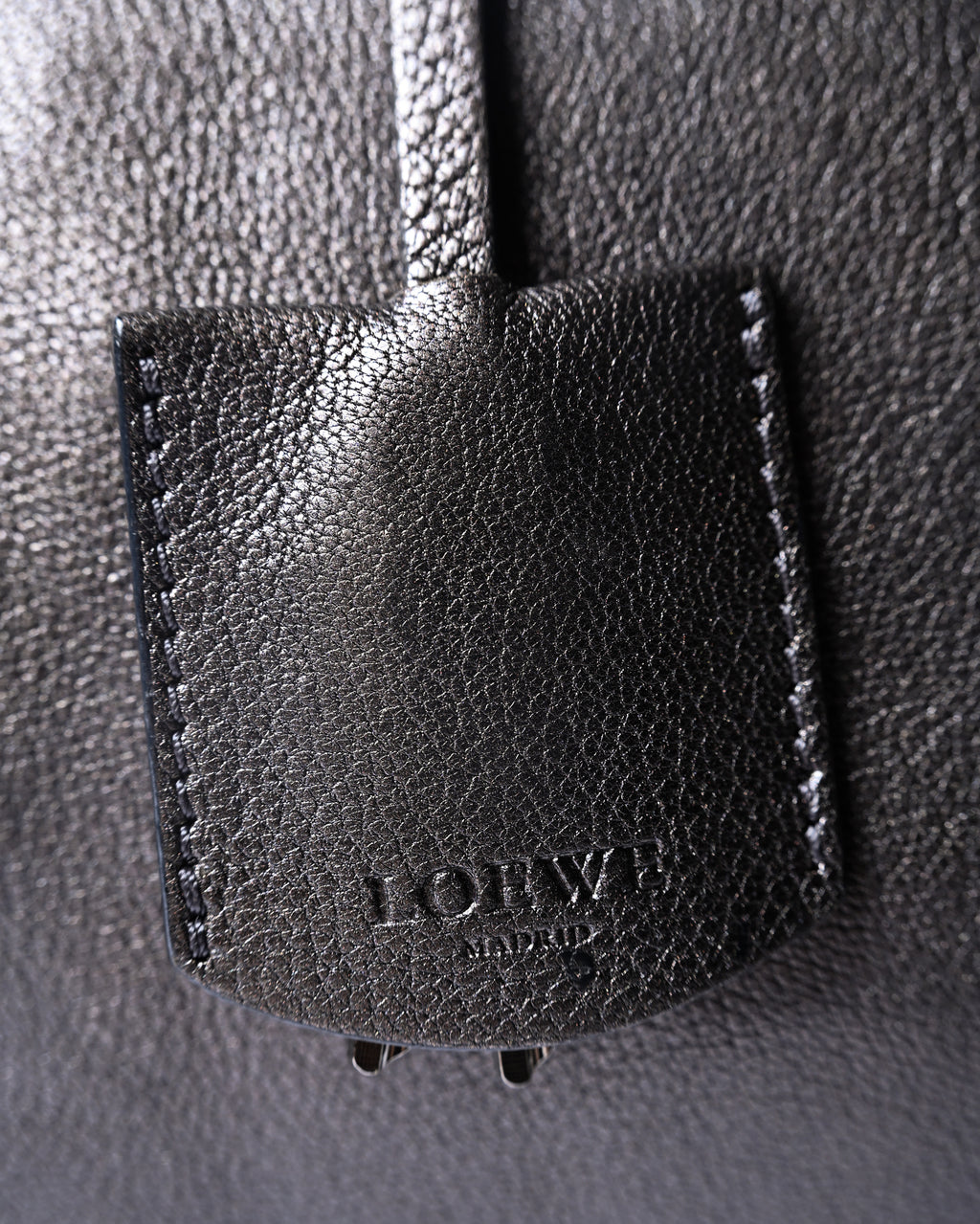 LOEWE/ Anagram 2 Way Mini Boston Hand Bag Metallic Black