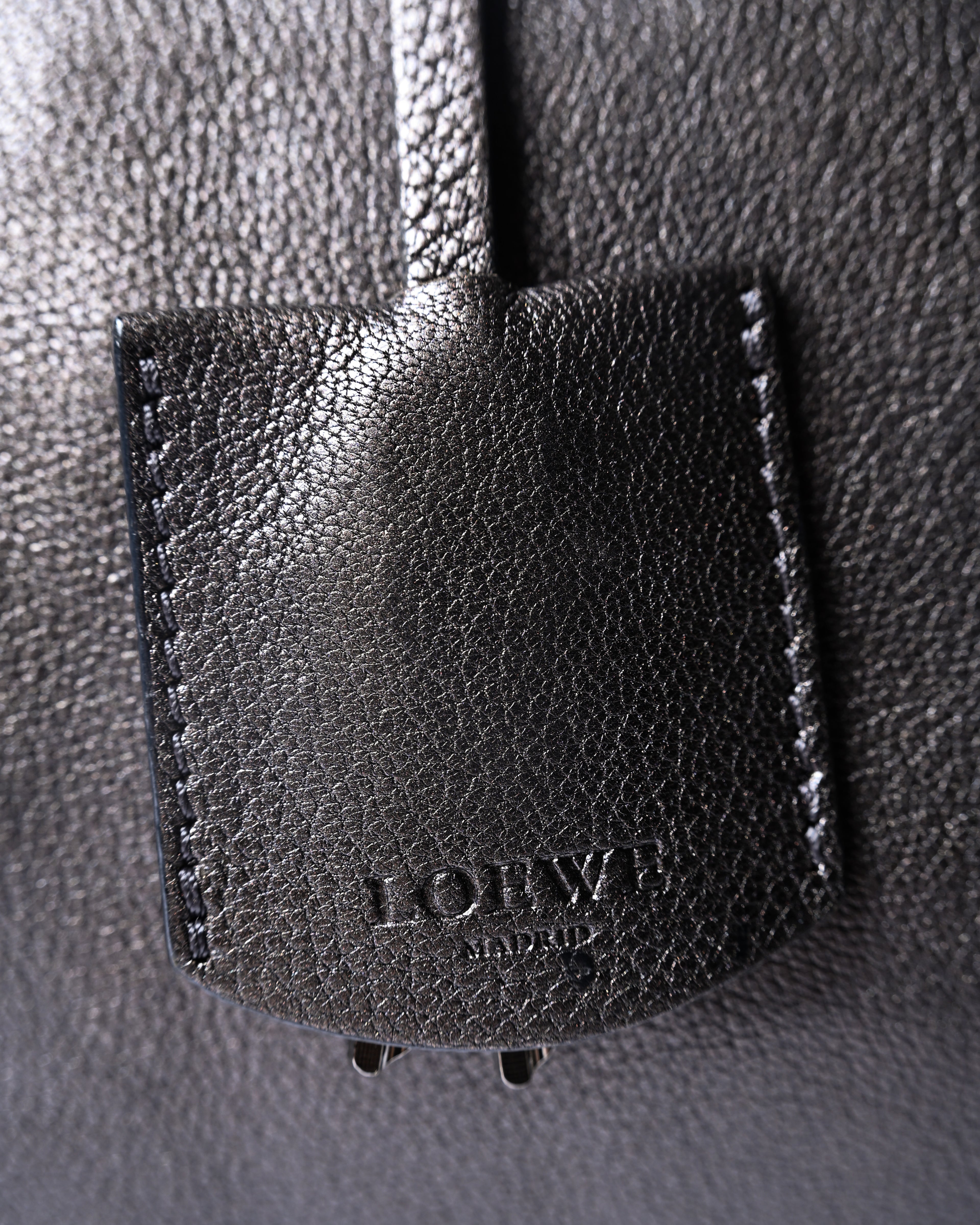 LOEWE/ Anagram 2 Way Mini Boston Hand Bag Metallic Black