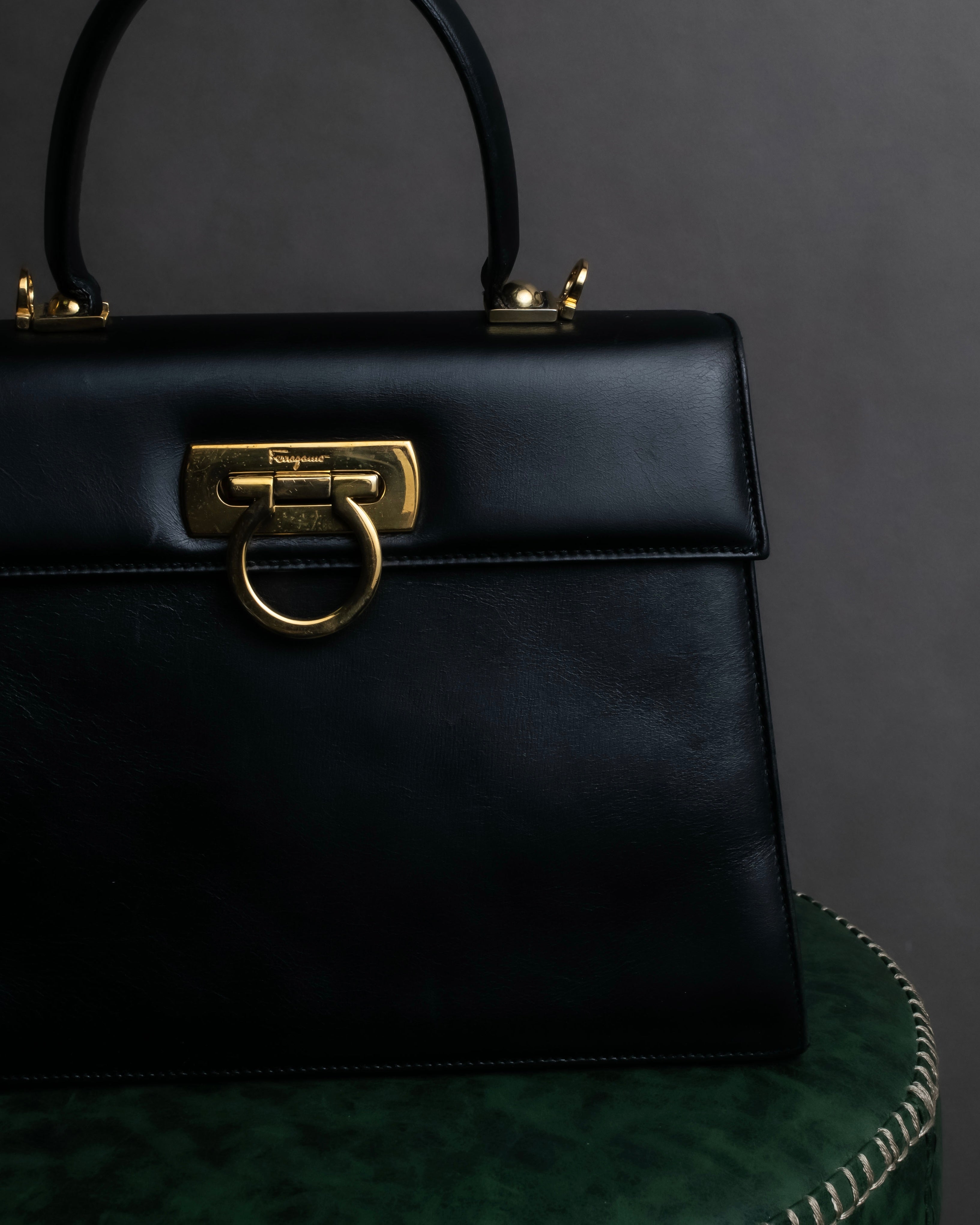 "Salvatore Ferragamo" Gancini motif leather hand bag