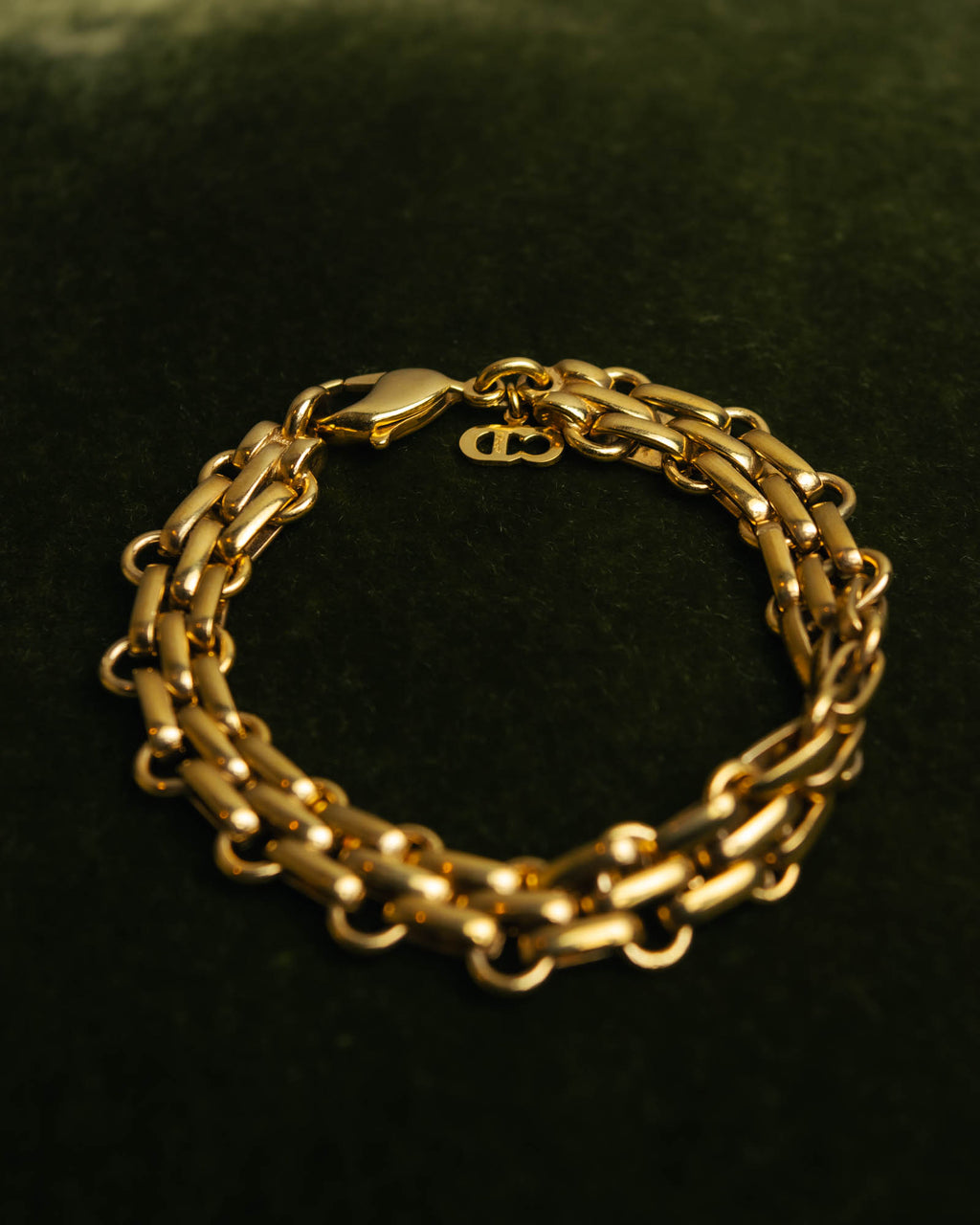 "Christian Dior" 80's-90's Gold-tone chain bracelet