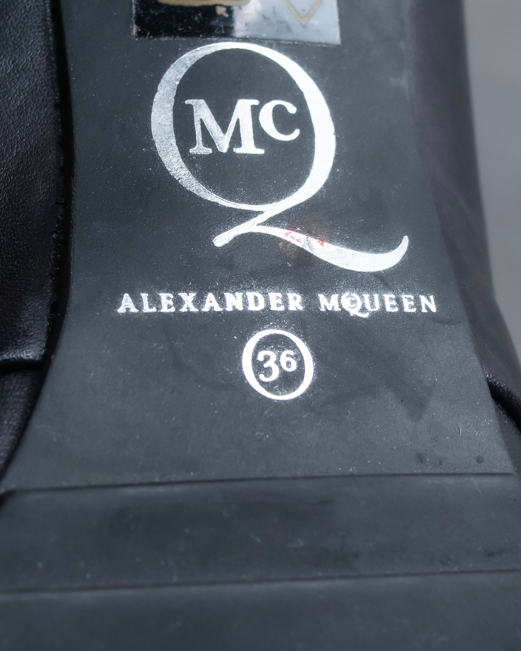 Alexandar McQueen" Studs & belt design heel boots
