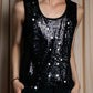 "LANVIN" Different sequin designs sleeveless pullover