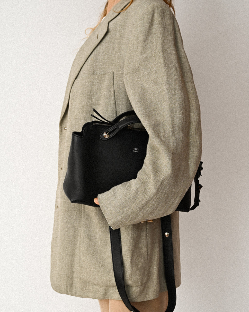 HERMES/ Pure Linen Oversized Single Breasted Tailored Jacket Beige