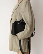 HERMES/ Pure Linen Oversized Single Breasted Tailored Jacket Beige