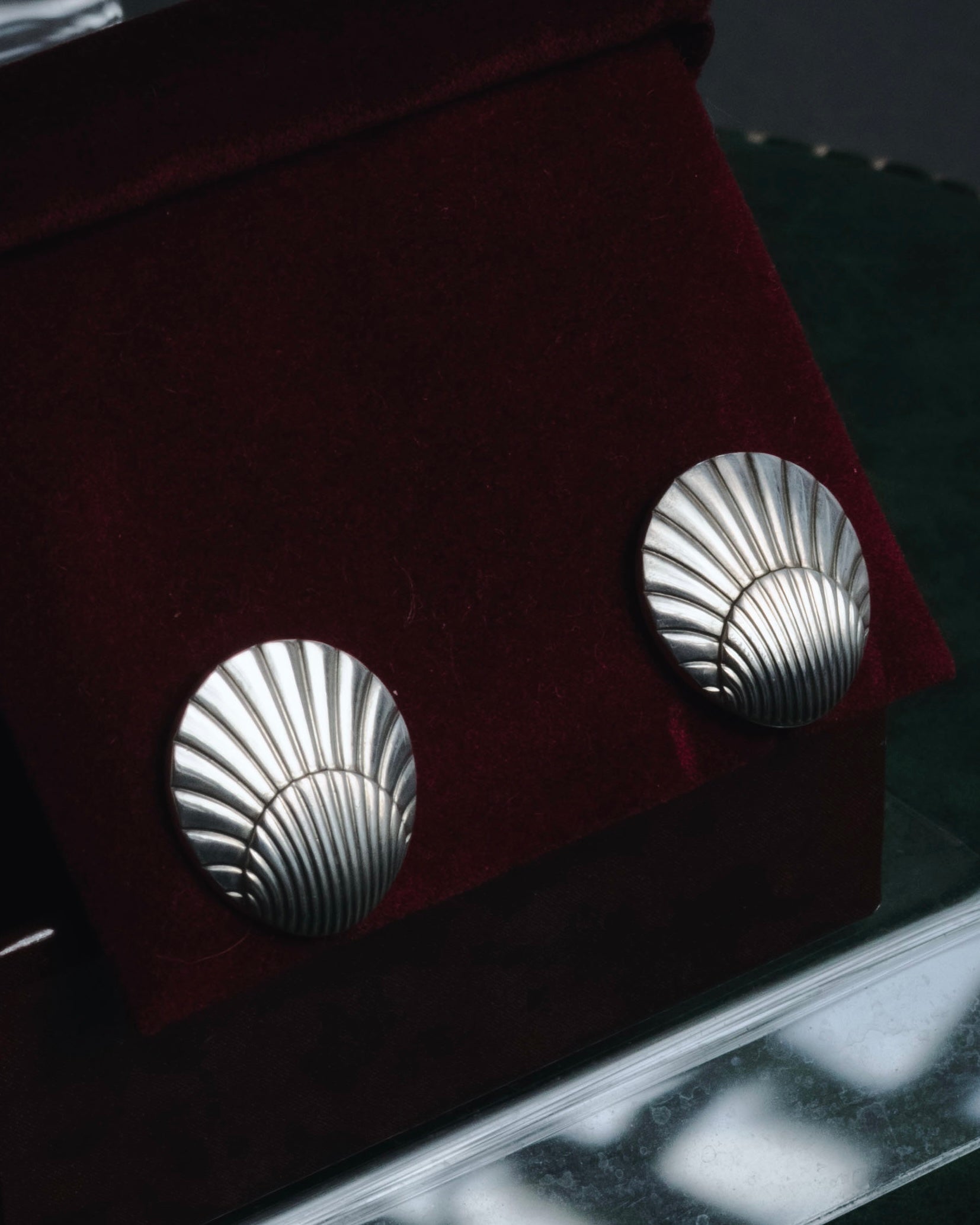 "Georg Jensen" Late 80s - Early 90s sculptural shell motif cufflinks