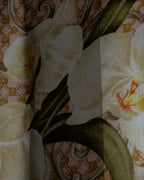 "Christian Dior" Geometric＆arabesque motif silk scarf