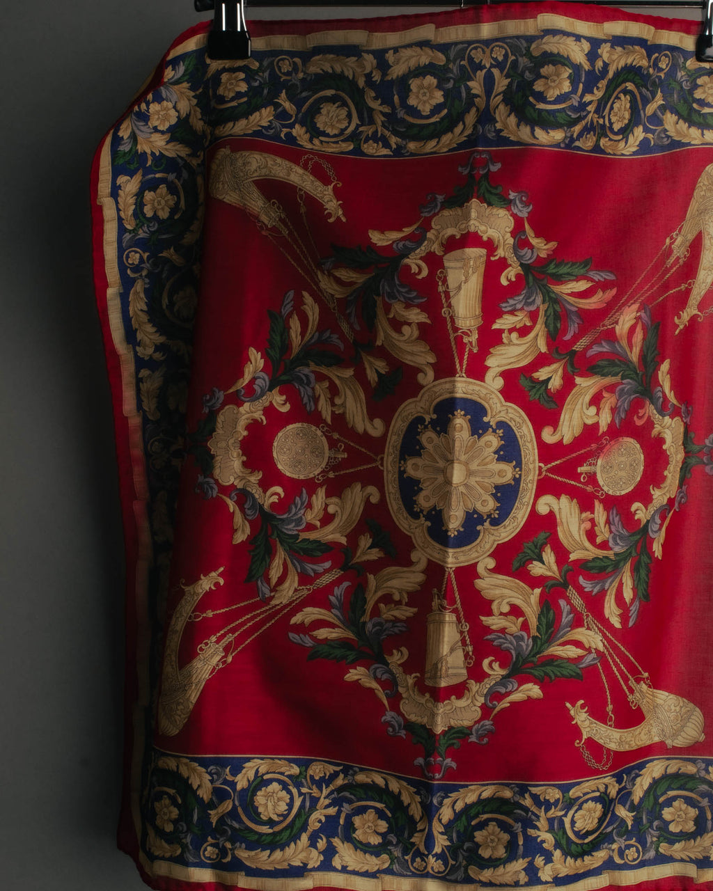 “CELINE” 80’s-90’s Baroque carriage motif mini scarf