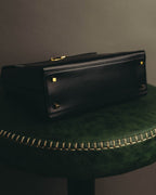 "Salvatore Ferragamo" 90's-00's Structured leather top handle handbag