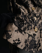 “CELINE” 00’s Lace overlay silk blend tailored jacket