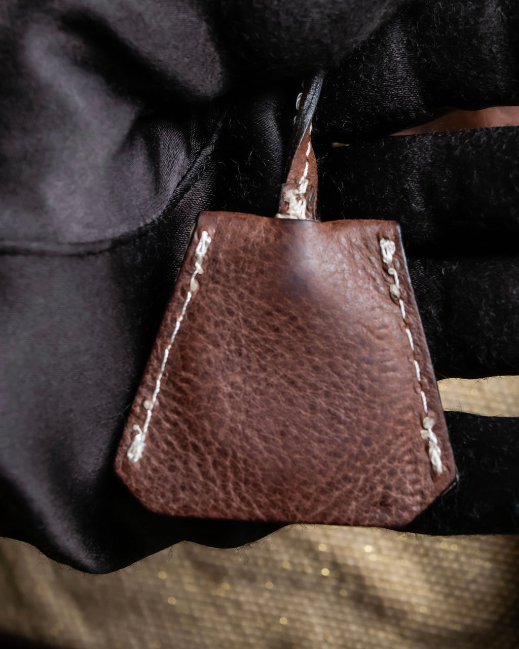 "ADMJ" Leather &amp; canvas combination 2way shoulder bag