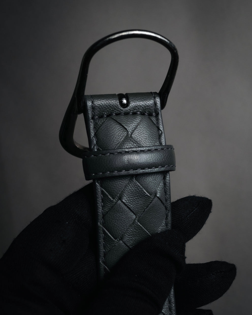 "BOTTEGA VENETA" 2000’s Intrecciato nappa leather grommet belt
