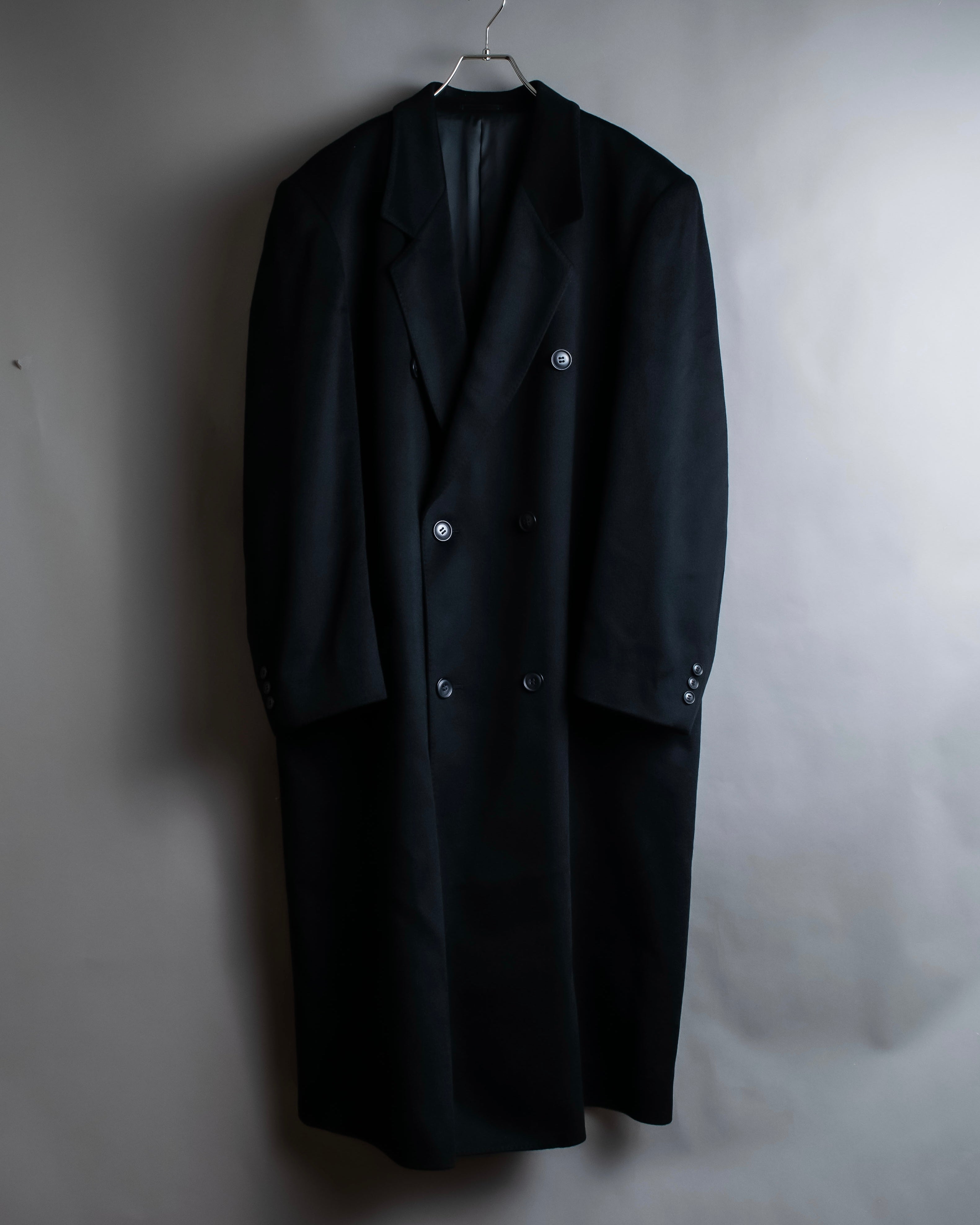 "Vintage super maxi length double-breasted oversized chester coat"